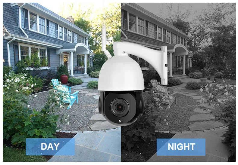 5MP Outdoor PTZ Wireless IP Camera 5X Zoom Wifi Auto Tracking of Human CCTV Camera