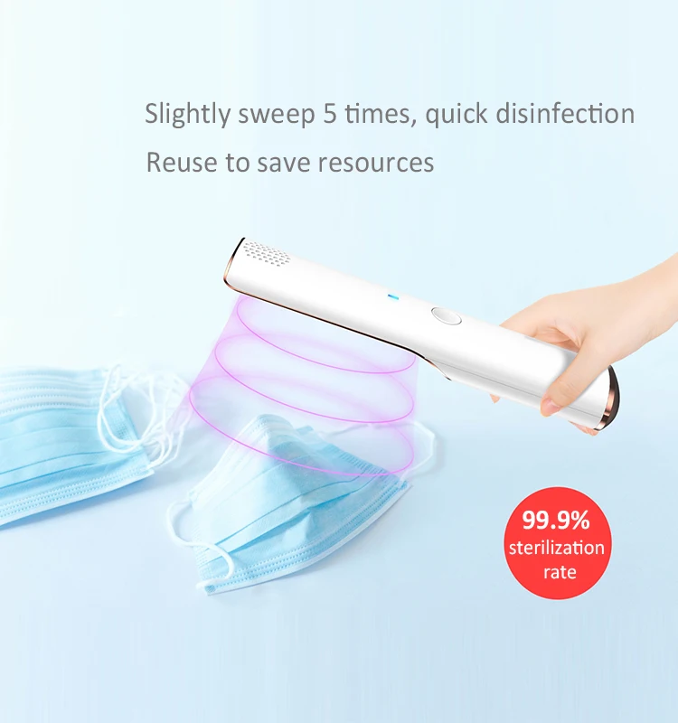 Portable Mini Home Sanitizer Room Handheld Mobile Small LED UVC Light Lamp UV Sterilizer Wand