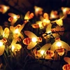 20/30/50led Bee shaped garden tree grass brushes outdoor waterproof IP65 Christmas party patio solar led string light