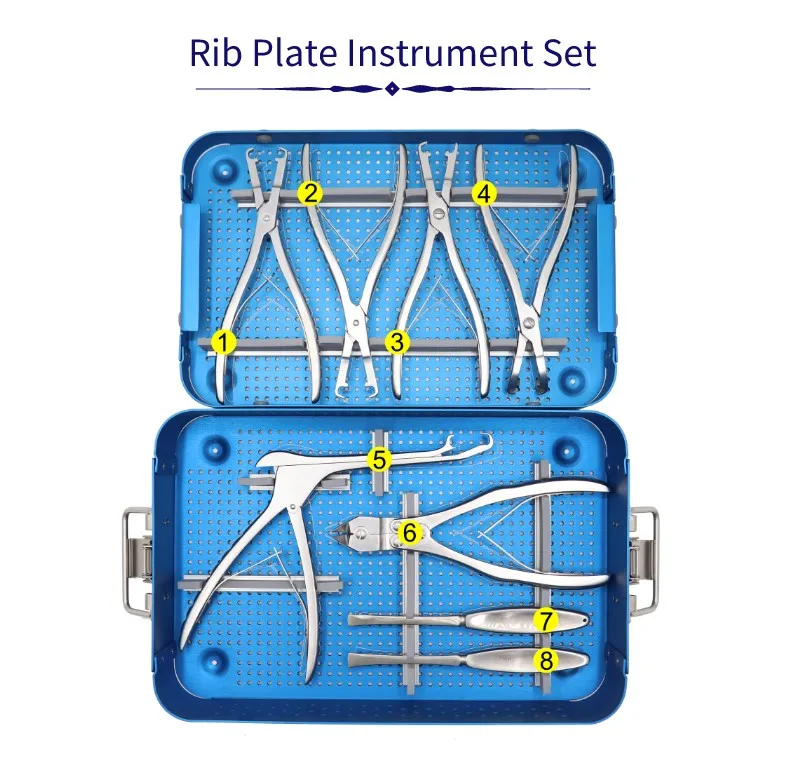 Orthopedic Surgical Instruments Titanium Rib Plate Instrument Set For