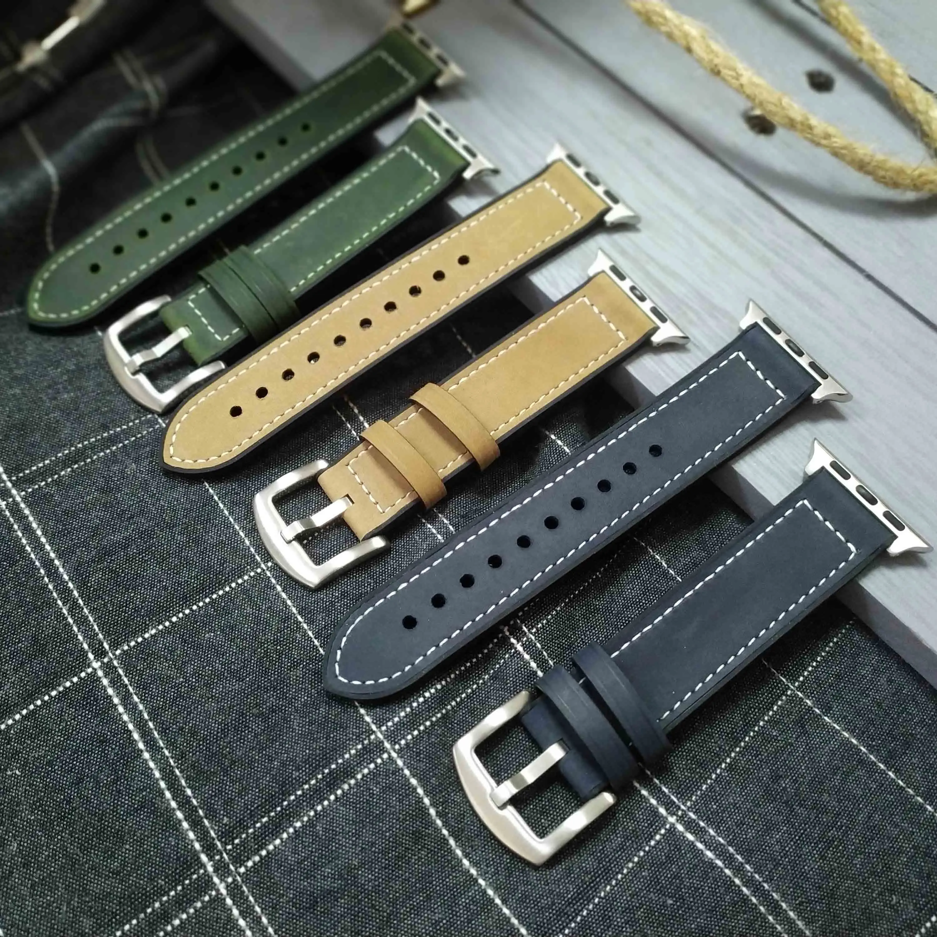 Juelong Genuine Leather+silicone For Series 1 2 3 4 Rubber Watch Strap ...