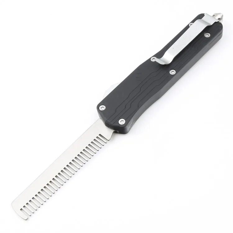 Outdoor Folding Knife Otf Hair Comb Stainless Steel Metal Aluminum