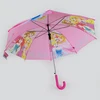 OEM cartoon white snow pink heat transfer printing auto open kid's umbrella for children
