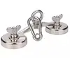WIT Stainless Steel Fishing Magnet/Salvage Magnet Connecting Bracket Round Neodymium Magnet Hook with 2 Countersunk Handle Bolts