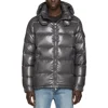 Deep Grey Winter Down Jackets for Men Hooded Zip Up design