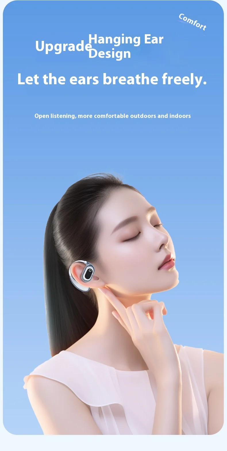 XG99 TWS Earbuds for 5.2 Long Battery Life Digital Display IPX4 Waterproof Ear-hook Design AI Translation Not-In-Ear