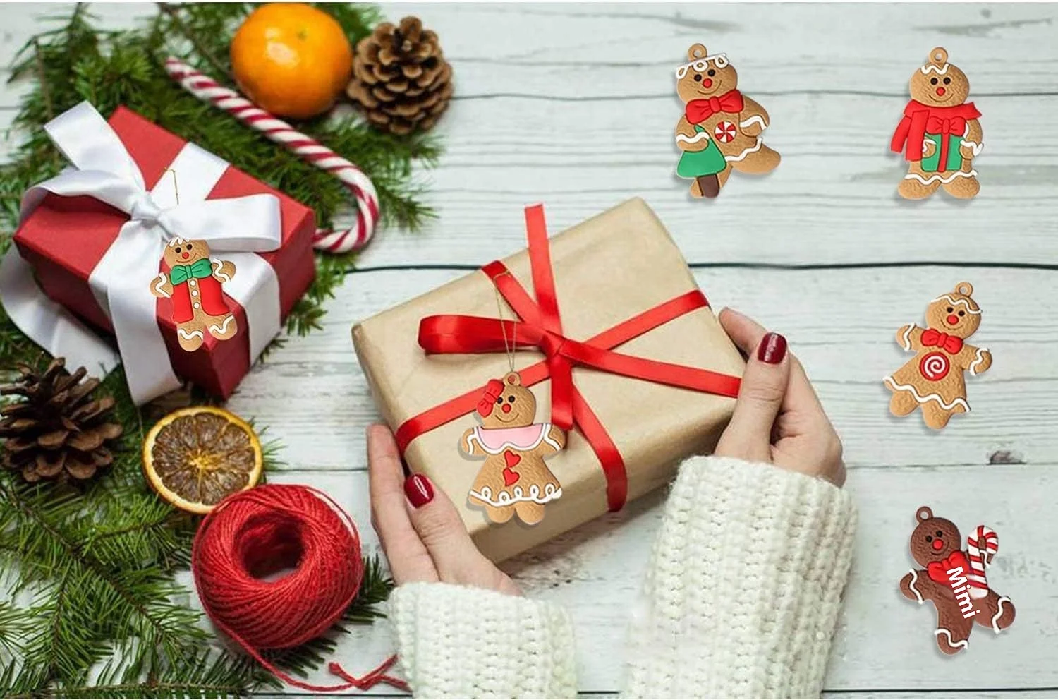 12种高大姜饼人挂圣诞树摆件节日派对装饰品礼品新品