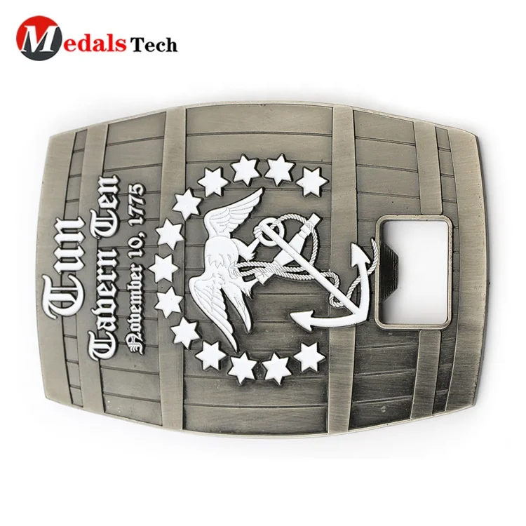 Custom design your own logo complicated process 3D embossed Cow Cattle medal bottle opener