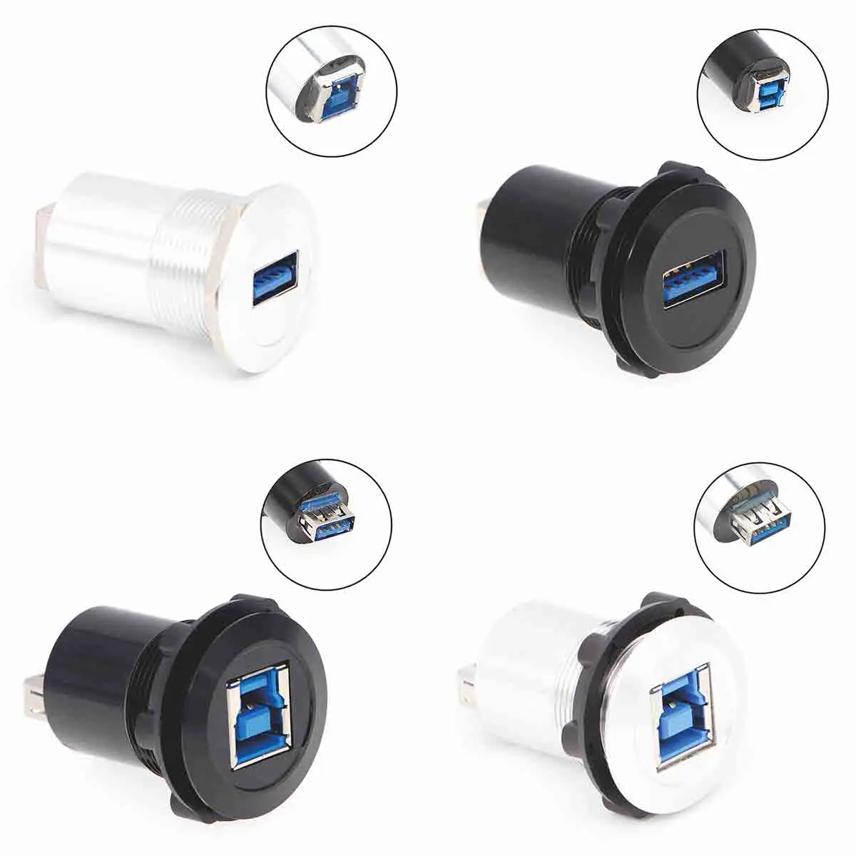 Waterproof Circular Usb Panel Socket Adapter Panel Jack