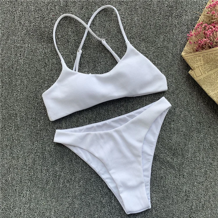 Women's Waisted Bikini Set Two Piece Swimsuits White Sexy Bikini - Buy ...