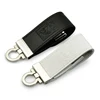 Embossed custom logo usb stick pen leather flash drive usb wedding presents take away