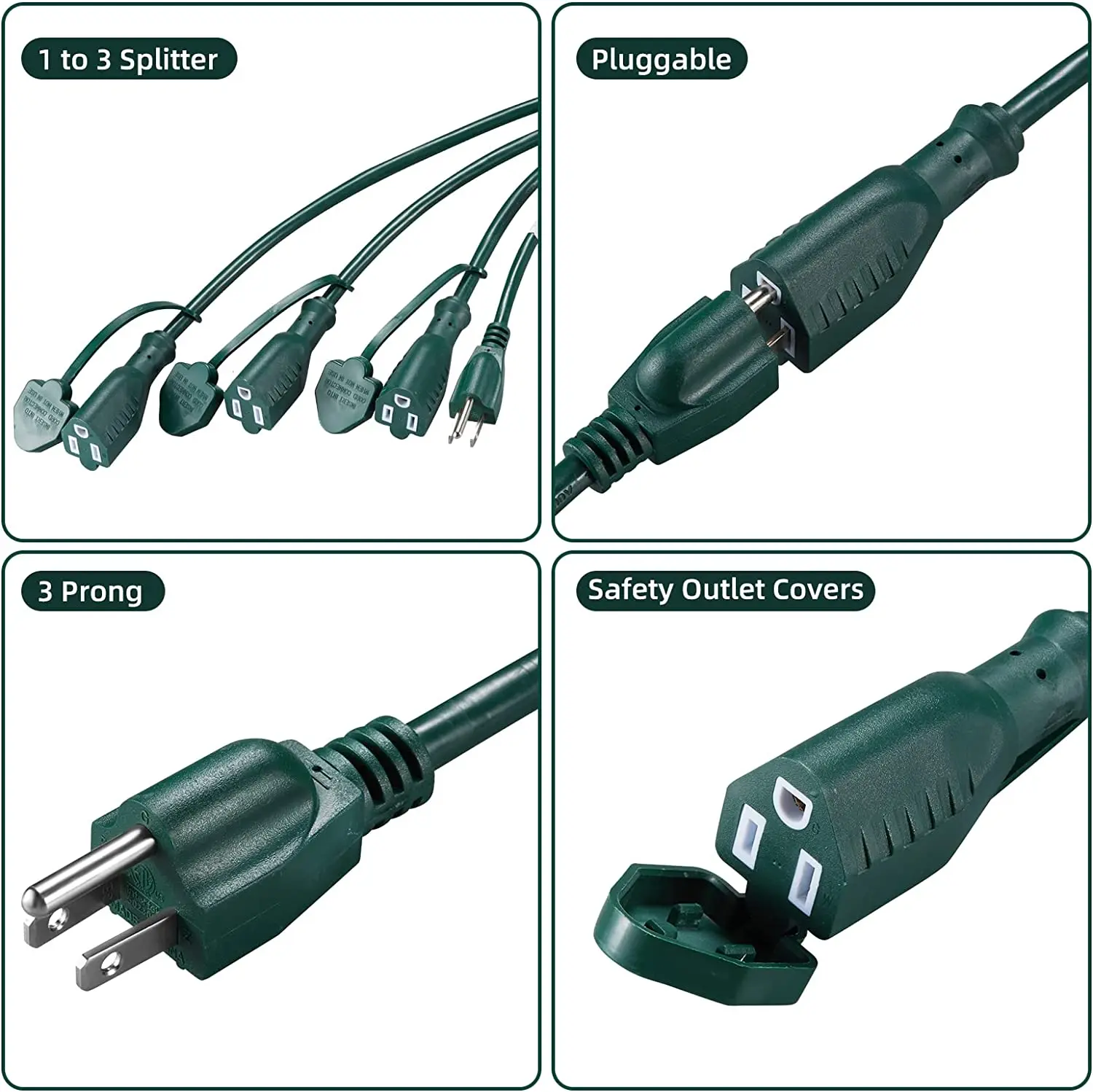 Heavy Duty Weatherproof Electrical Outlet Splitter Outdoor Extension