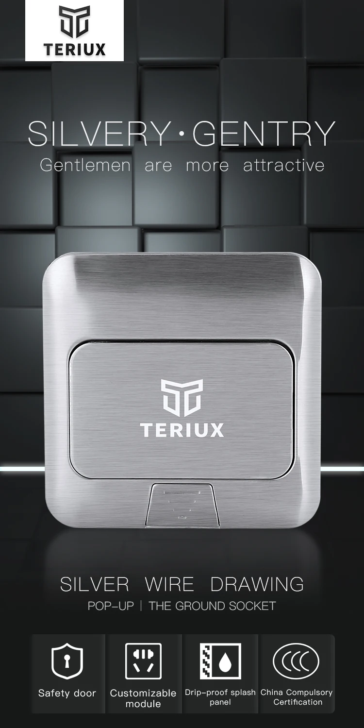 American standard stainless steel power 13A damping pop-up floor socket box