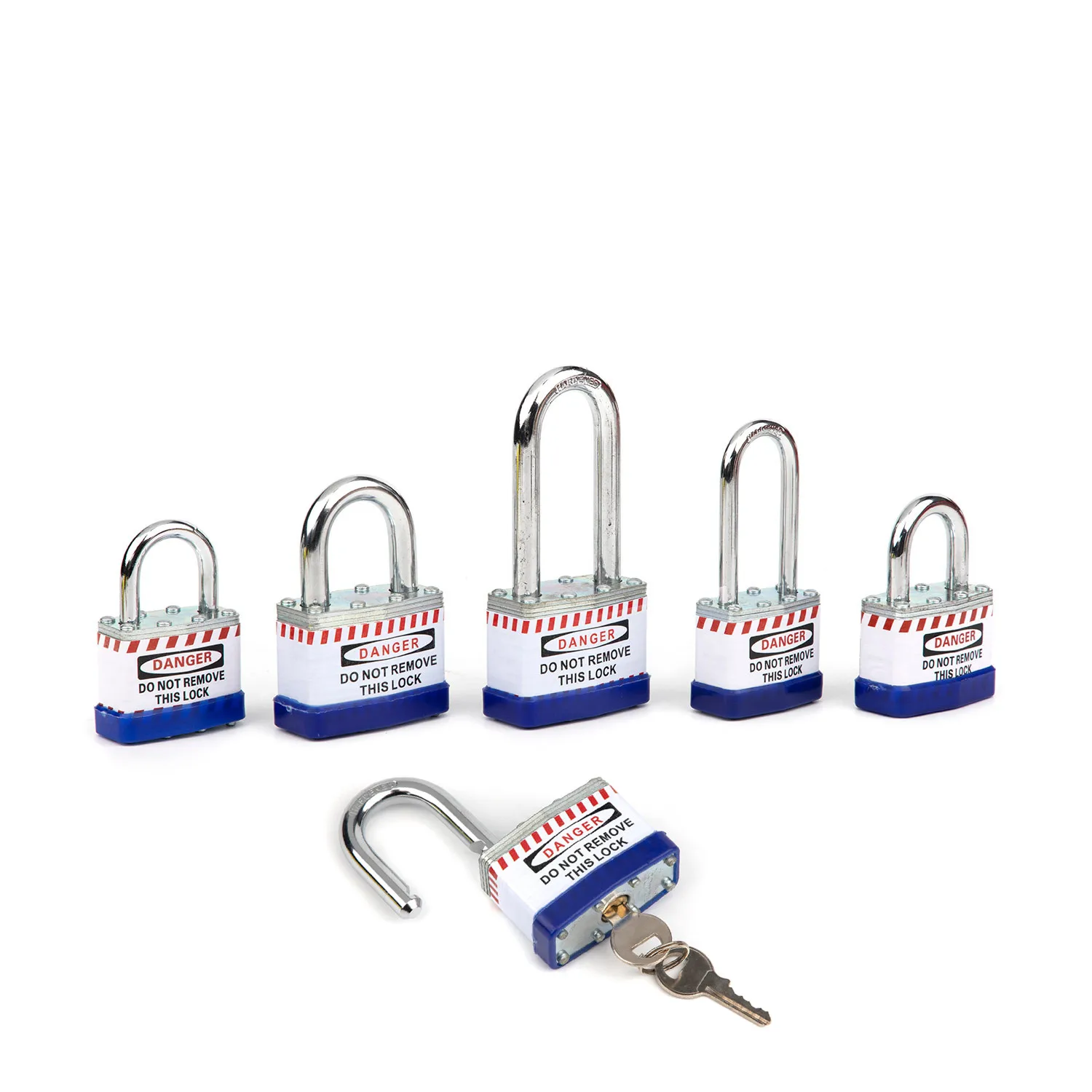 Laminated steel Loto safety padlock with hardened steel shackle for Industrial equipment lockout