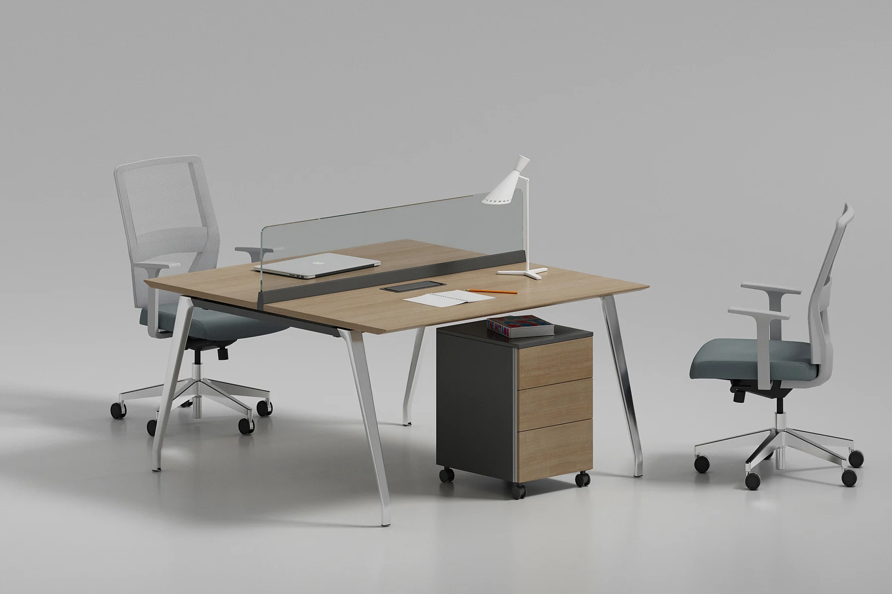 High Quality Modern Office Furniture Two Person Linear Staff Office
