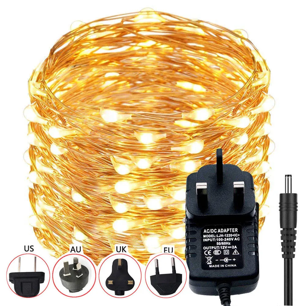 Christmas micro led wire garden outdoor party window decoration string copper bedroom curtain fairy light