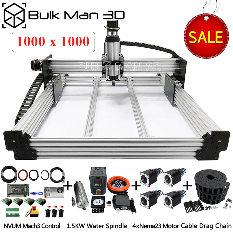 1000x 1000mm WorkBee CNCルーターNVUMMach31.5KWリミットスイッチ彫刻機付き水冷CNCフライス盤は木材で動作します|  Alibaba.com