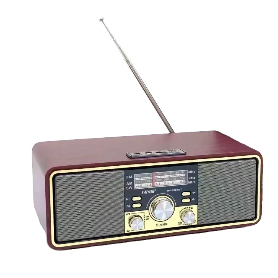 Antique Classical Vintage Radio - Walnut Wood Rotary FM Bluetooth