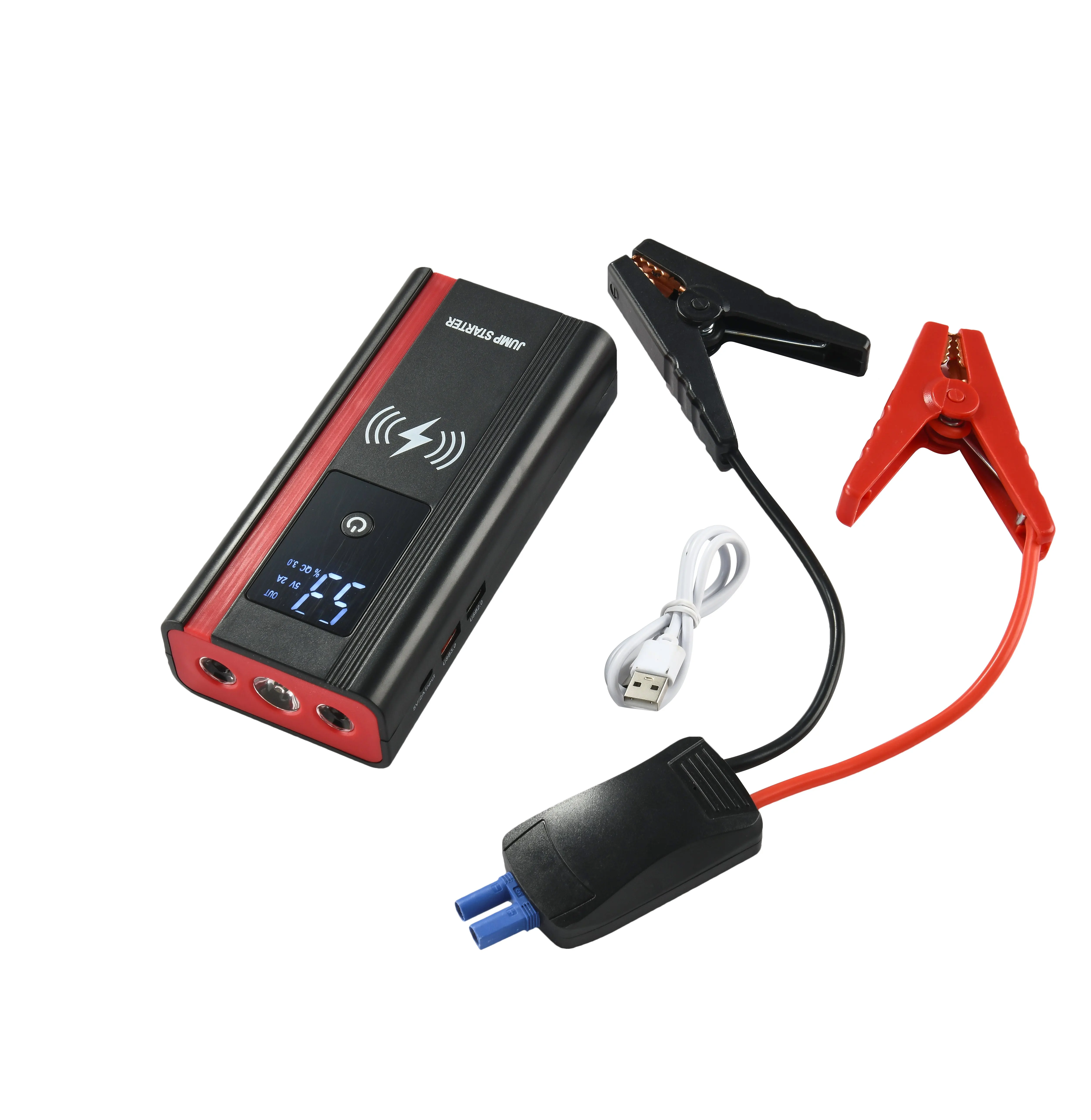 12V Portable Jump Start Car Booster 8000mAh for 7.0L Gasoline & 3.8L Diesel with Air Compressor Wireless Phone Charging supplier