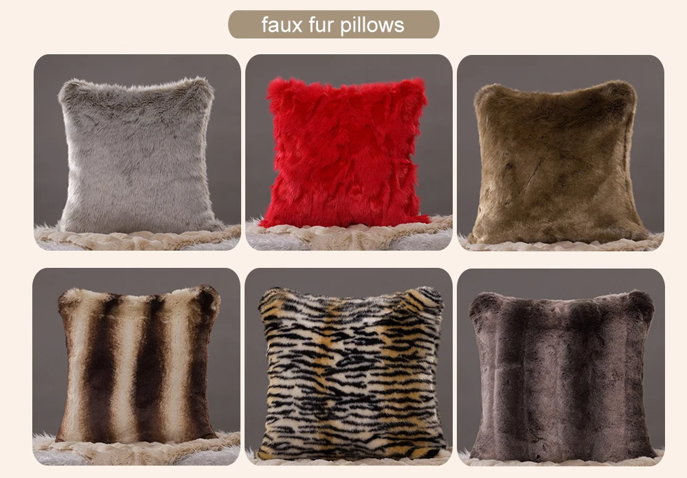 Luxury Faux Fur Plush Pillows Chair Cushions Buy Faux Fur Chair