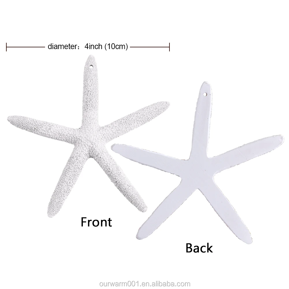Ourwarm 10 Pcs Christmas Ornaments Artificial Resin Mini Starfish With ...