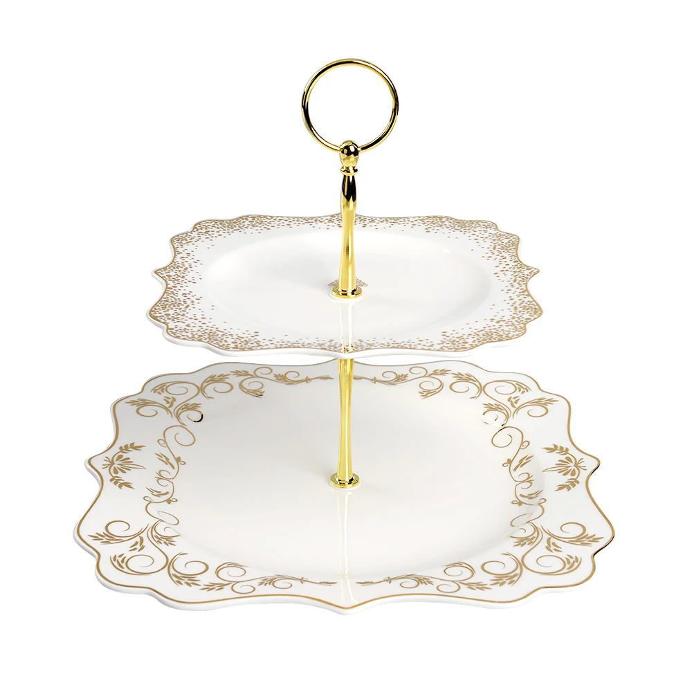 Custom Design Gold Plated China Crockery Square Dinnerware Set For Party Buy Plates Sets