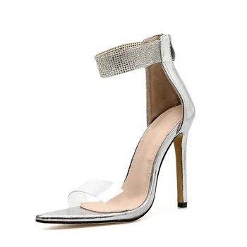ladies silver sandals