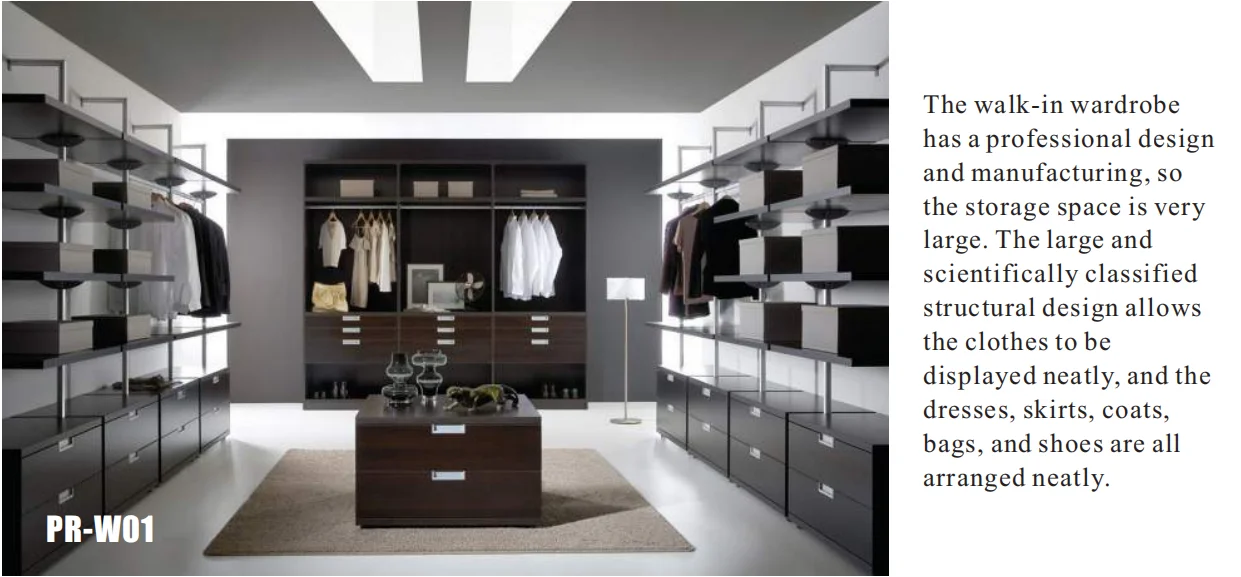 China Factory Customized Modern Bedroom Wooden Walk-in-Closet