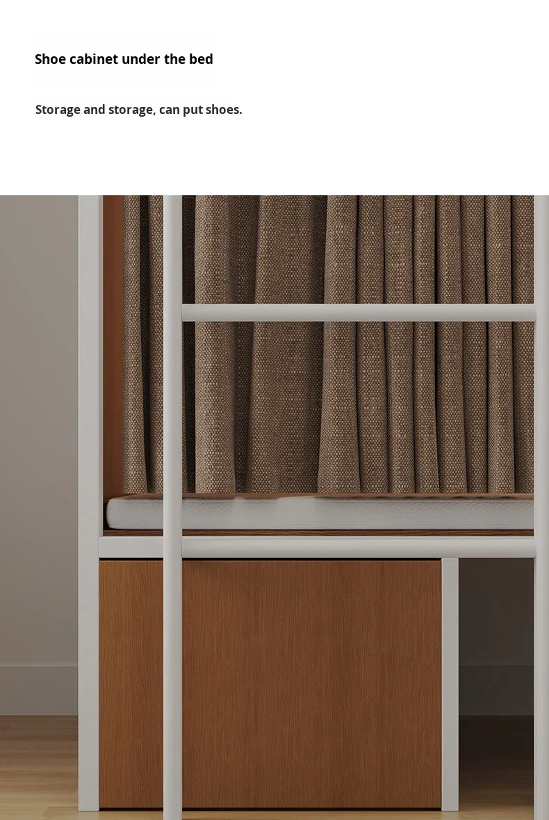 product custom free 3d design service school dormitory bunk bed steel frame small apartment bunk double bed for bedroom-7