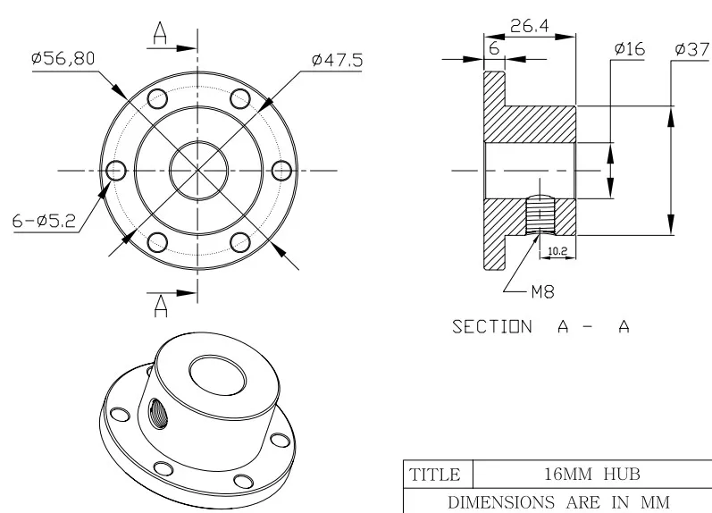 Mounting Hubs For Shaft 6mm 8mm 10mm 12mm 16mm Universal Aluminum ...