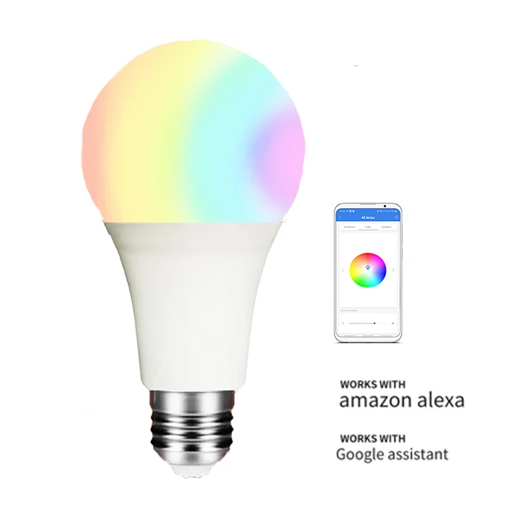 9w Dimmable RGB white color changing smart light bulbs with Alexa Google Home