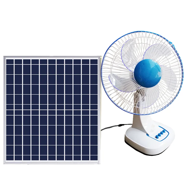 Popular solar 18v dc table fan with led light