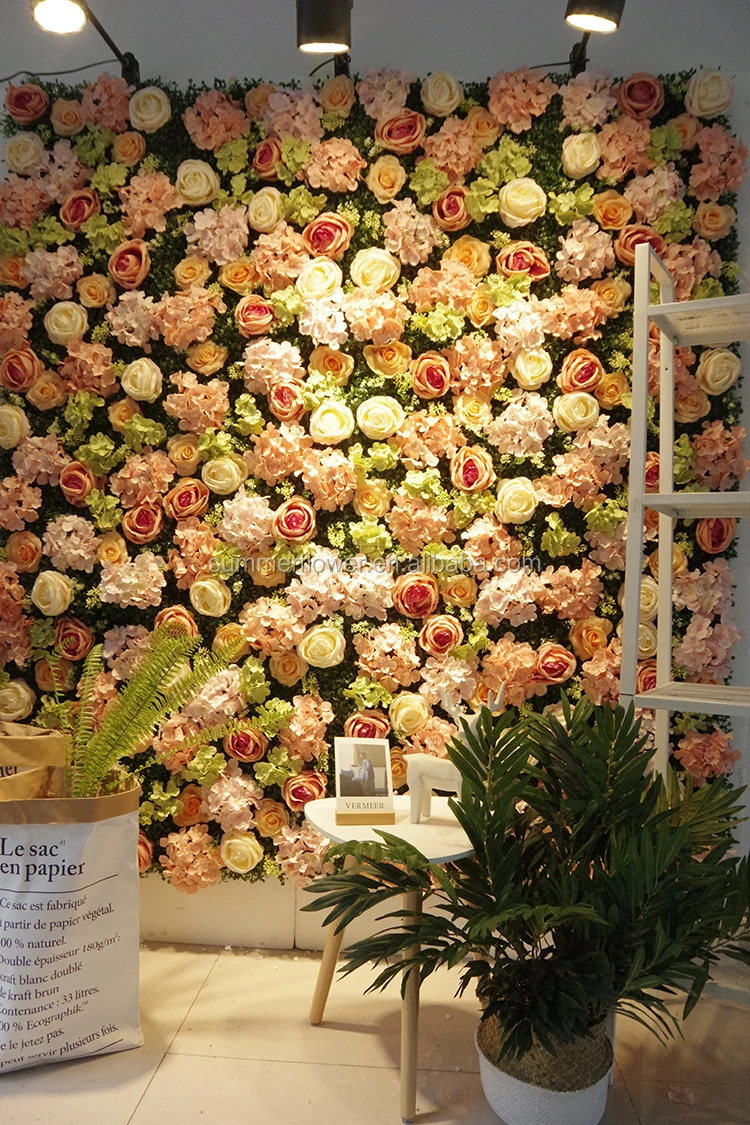 Wedding Decoration Backdrop Panels Artificial Rose Roll Up Flower Wall