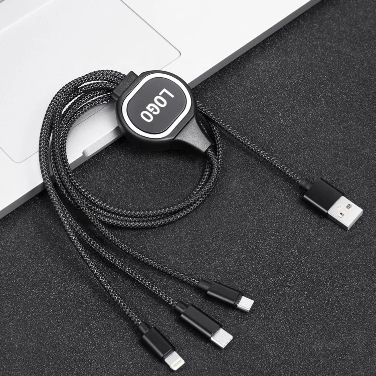 New hot selling 3 in 1 usb cable led usb cable with lighting, micro, type C fast speed charging cable for all phone - ANKUX.COM