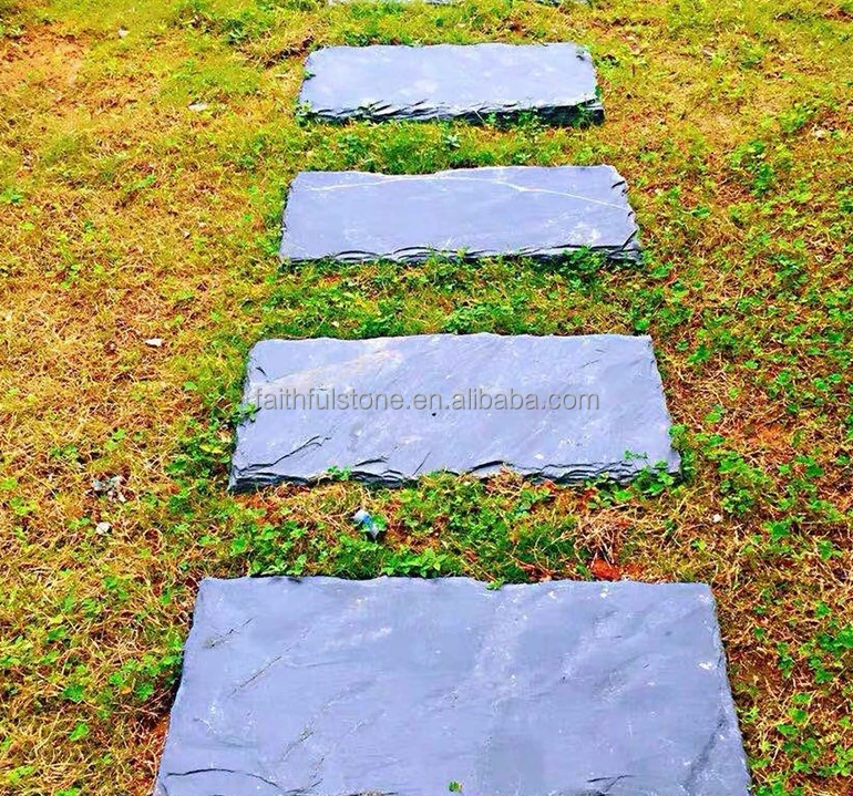 Custom Black Slate Paving Stone Outdoor Garden Stepping Stones