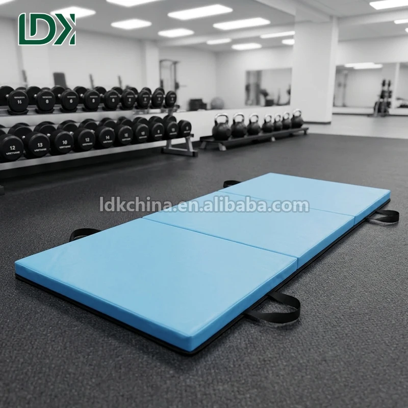 LDK Folding Gymnastics Mat Tumbling Crash Mat with Handle for Gymnastics Stretching Exercise