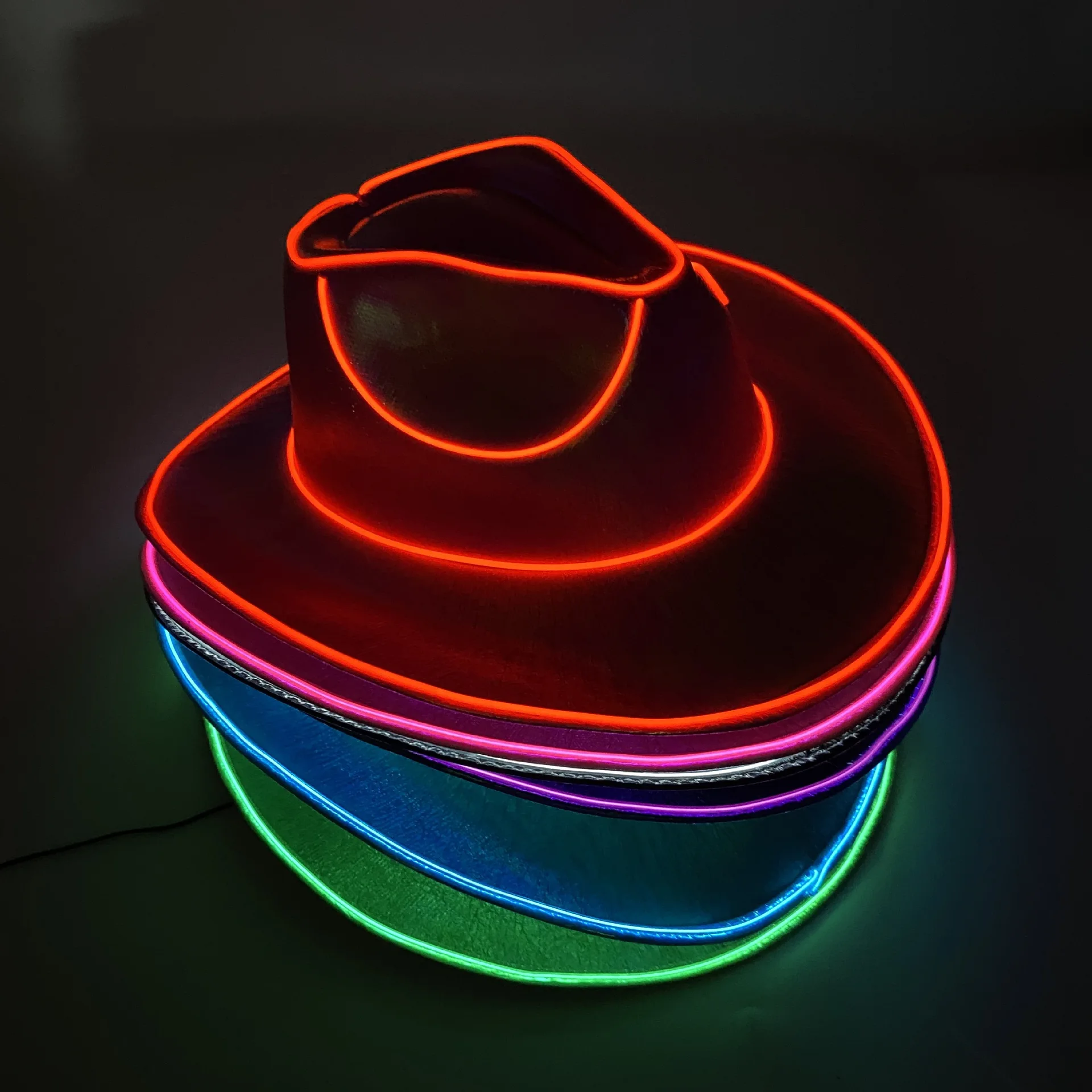 Custom Flashing Glowing Cowboy Cap Neon Decor Cowboy Led Light Up ...