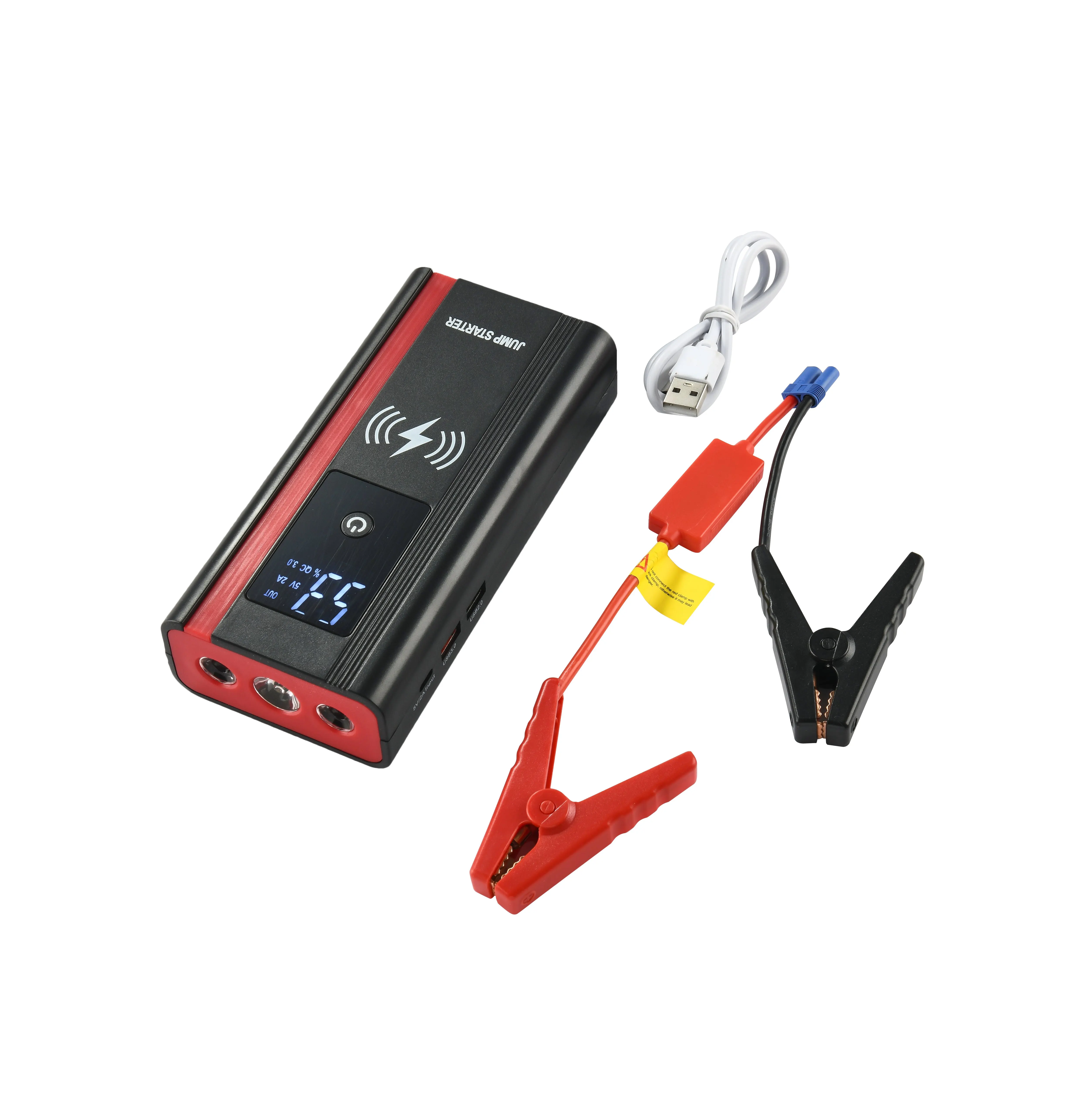 12V Portable Jump Start Car Booster 8000mAh for 7.0L Gasoline & 3.8L Diesel with Air Compressor Wireless Phone Charging factory