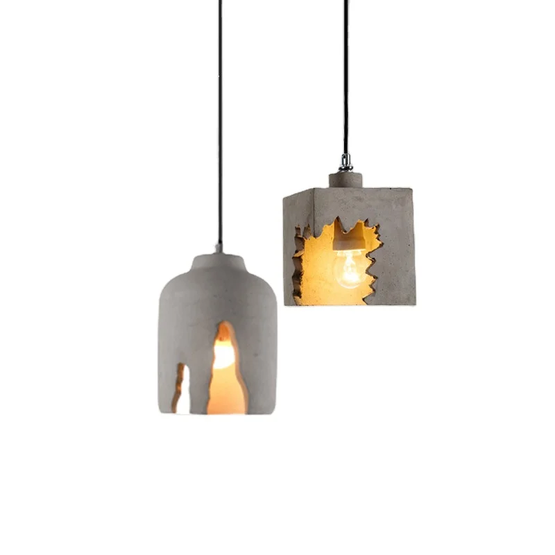 Wholesale price cement chandelier restaurant kitchen decorative hanging lamp nordic fancy pendant light modern