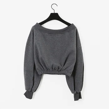 Summer Sports Loose Long Sleeve Sweatshirt Without Hood Pullovers Solid ...