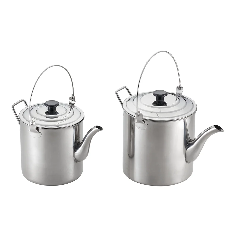 Customized Camping Coffee Tea Kettle Outdoor Travel Stainless Steel Portable Tea Water Kettle Camping Coffee Kettle manufacture