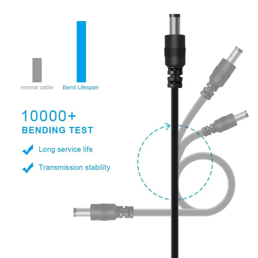 USB Cable Cord Lead Wire to DC Converter 5521 Male Connector tip plug - ANKUX.COM