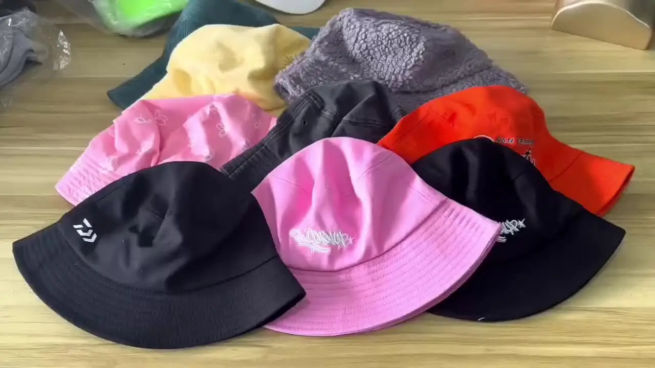 100% Cotton Travel Fisherman Leisure Bucket Hats Solid Color Men
