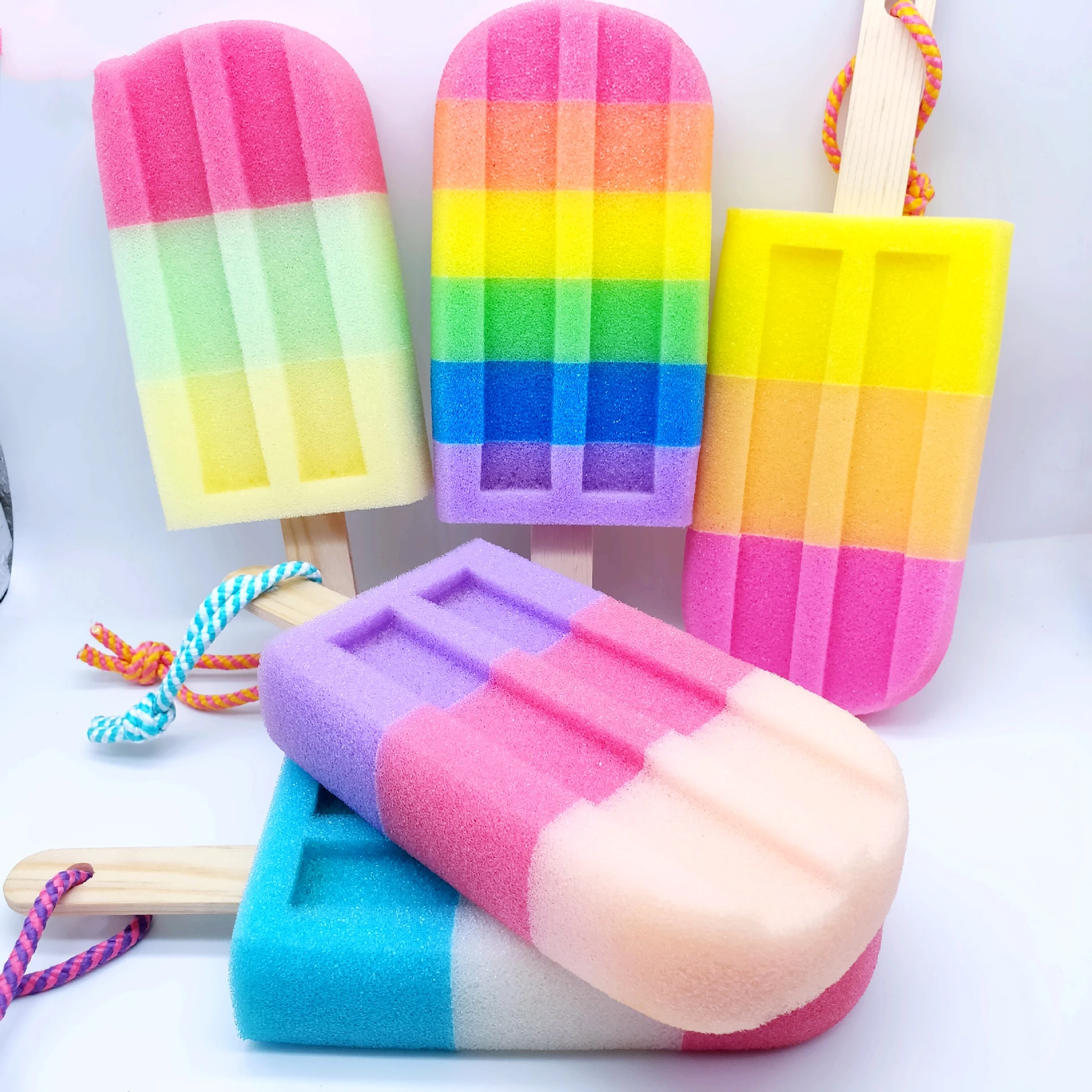 2023 Newest Popsicle Cute Shower Sponges Soft Bathing Scrub For Kids ...