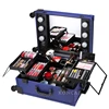 New design professional Aluminum makeup case with lights mirror