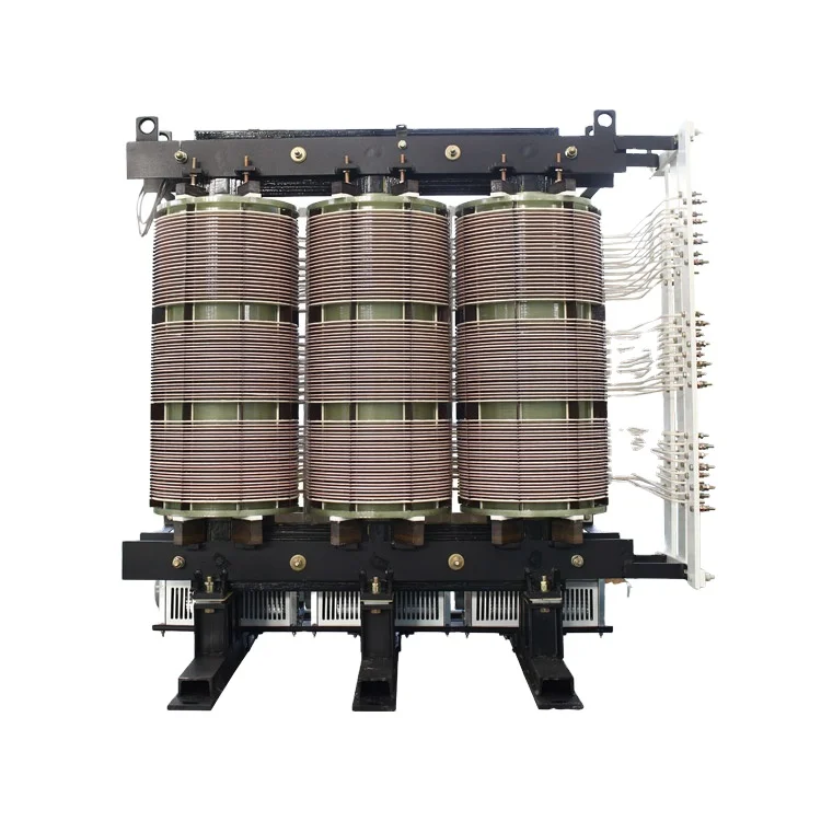 Three-phase schematic of 18-pulse rectifier showing transformer windings and diode bridge connections