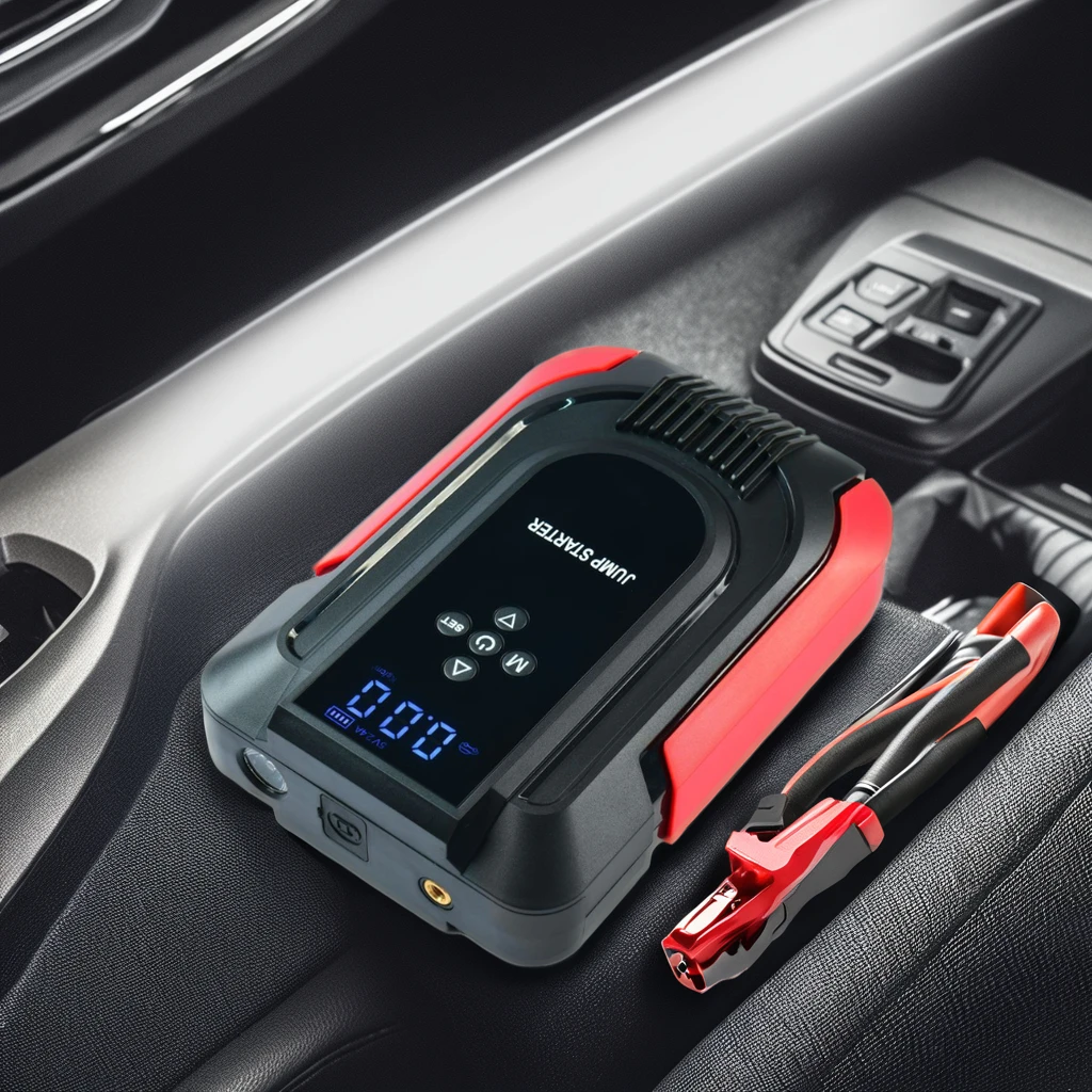 12V 12000mAh Car Jump Starter with Air Compressor Portable Jump Starters Car Booster 1000A for 6L Gasoline & 2.5L Diesel supplier