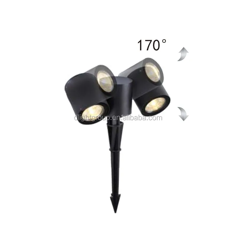 New Design Outdoor Lighting Ip65 Aluminum Gu10 Round Adjustable Decoration Spotlight Spike Led