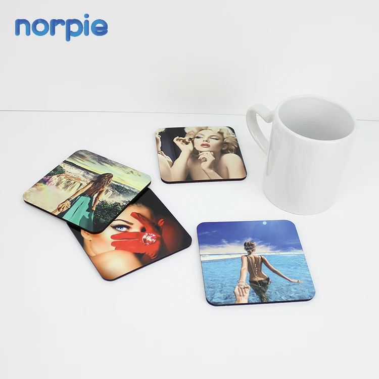 Wholesale Custom Coasters Sublimation Wood 90mm Square Blank Coasters