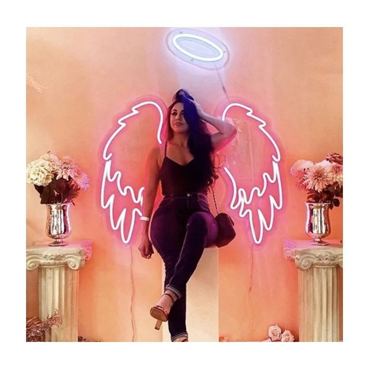 Professional 2020 New Angel Wings Led Bar Neon Sign Light